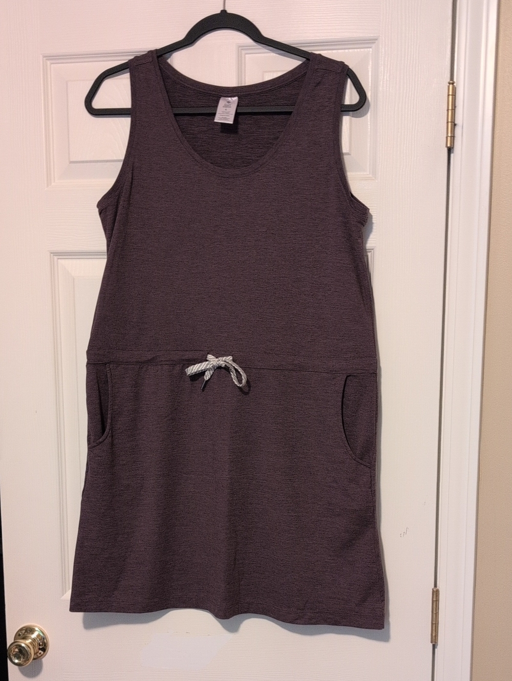 Members Mark Favorite Women's Sleeveless Drawstring Pocket Dress - Plum